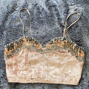 Asos Sequin 1920s Theme Velvet Crop Top